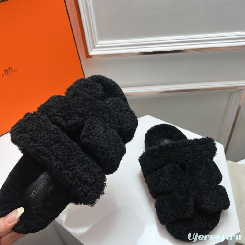 H Love Second Uncle Shoes Fur Slippers - LY00270