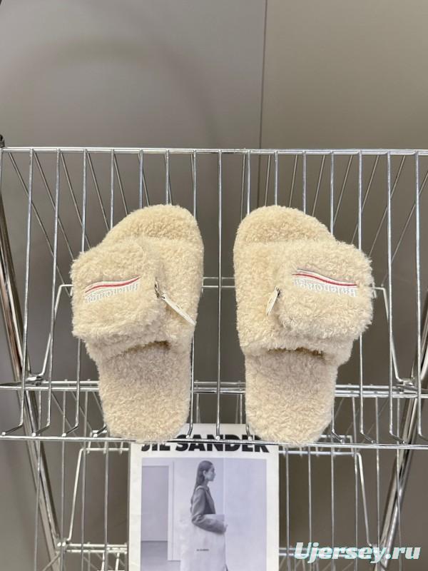Balenciaga 2025 SS Couple Edition Coca-Cola Fur Slides - KFY00230