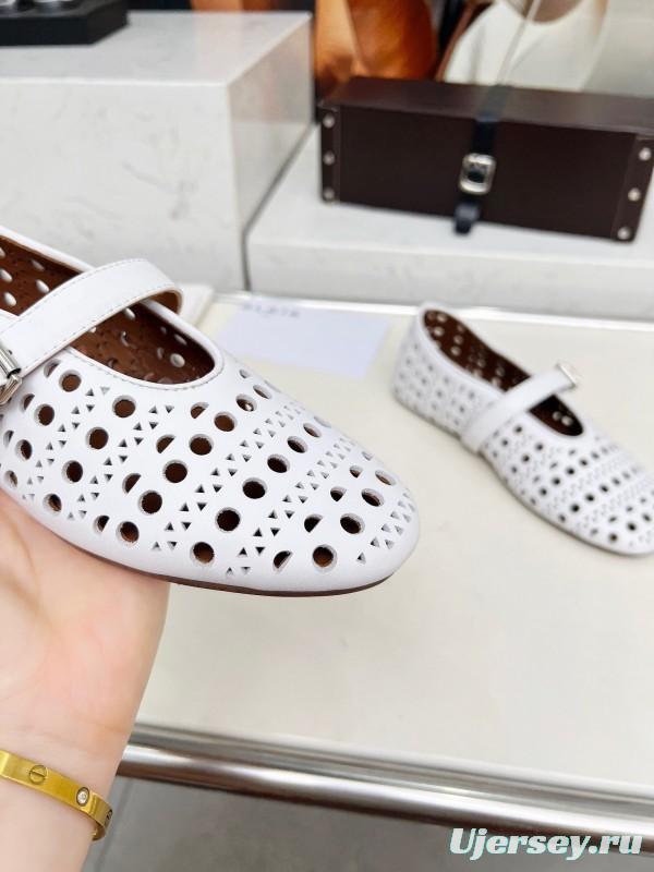 Alaia 2025/SS Perforated Ballet Flats - LY00320