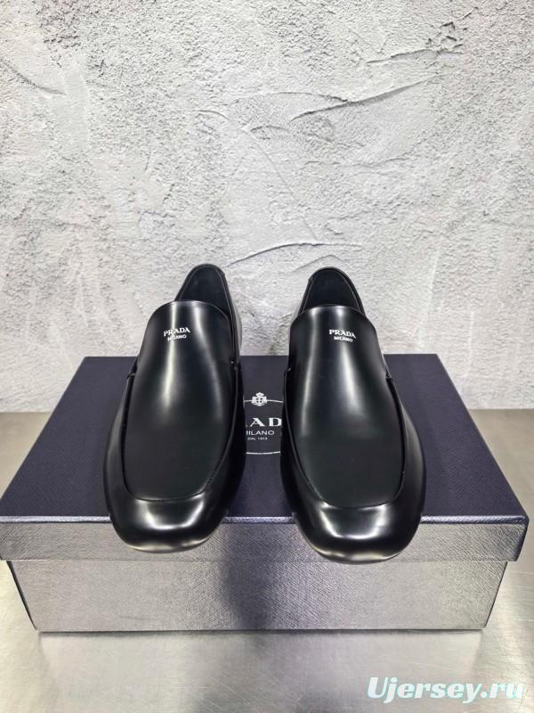 Prada Shuffle Monk Loafers Classic Retro Men's Leather Shoes - AS00380