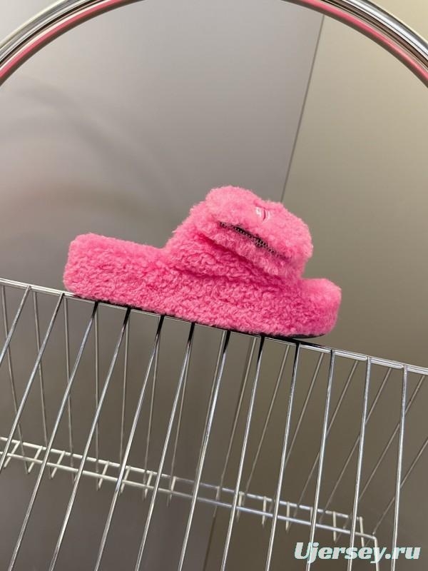 Balenciaga 2025 SS Couple Edition Cola Fur Slippers - KFY00230