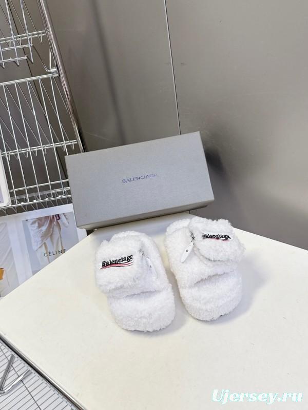 Balenciaga 2025 SS Couple Edition Coca-Cola Fur Slides - KFY00230