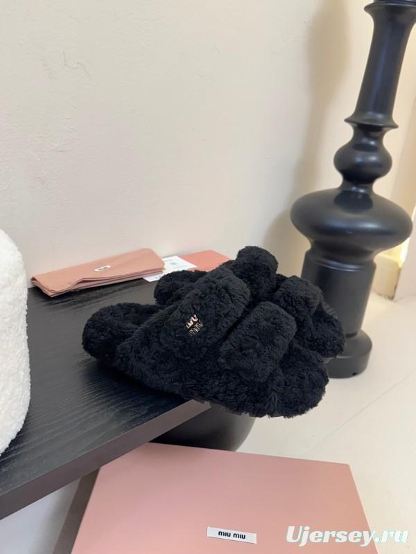 MiuMiu 2025/SS Fur Slides - KFY00310