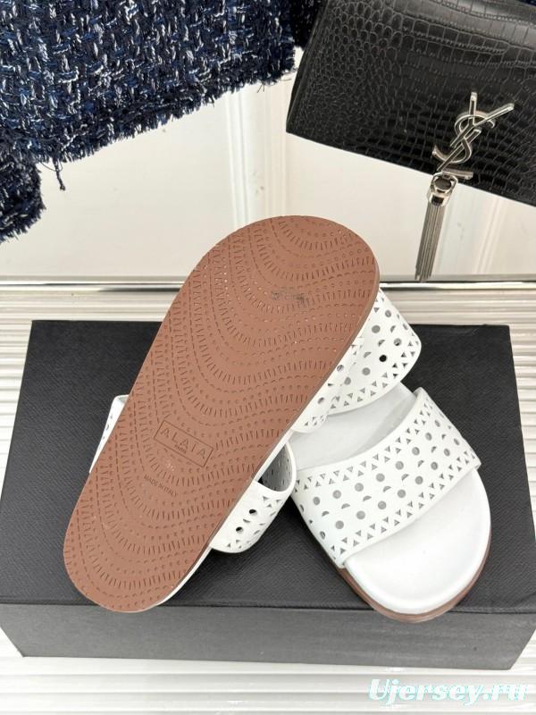 Alaia Spring Summer 2025 Laser-Cut Openwork Casual Sandals - KFY00260