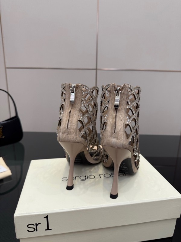 Sergio Rossi Mermaid Sandals 2025/SS Collection with Fishnet Design - KFY00470