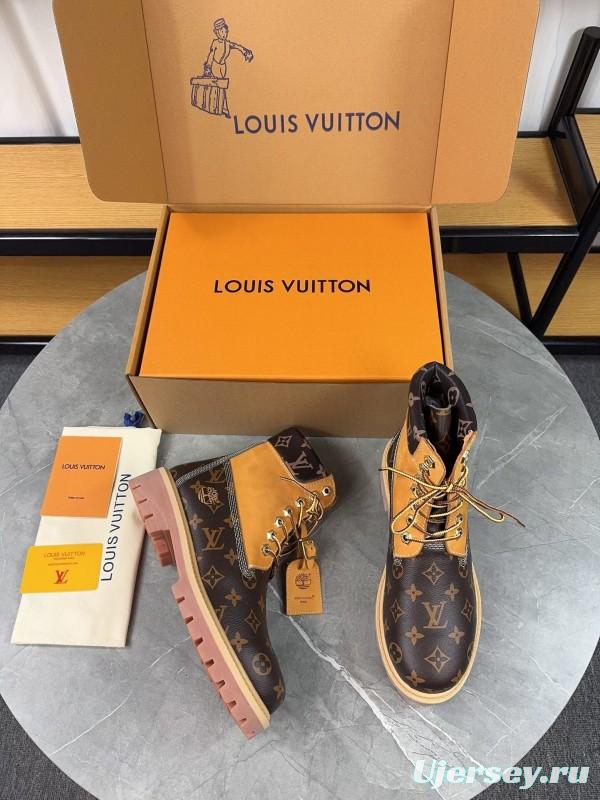 Timberland x LV Monogram Ankle Boots Waterproof Suede Leather - LY00380