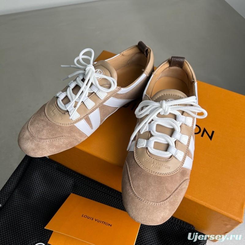 Lv Sneakerina 2025 SS Ballet Round Toe Lace-Up Low Top Lifestyle Casual Shoes - YC