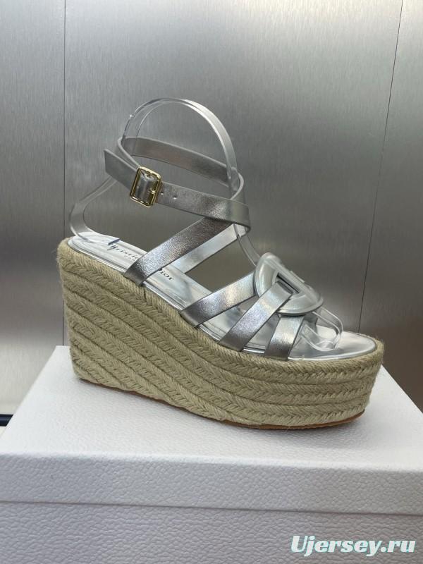 Dior D-Club Jelly Color Hollow Layered Cross Strap Platform High Heel Women's Shoes - KFY00290