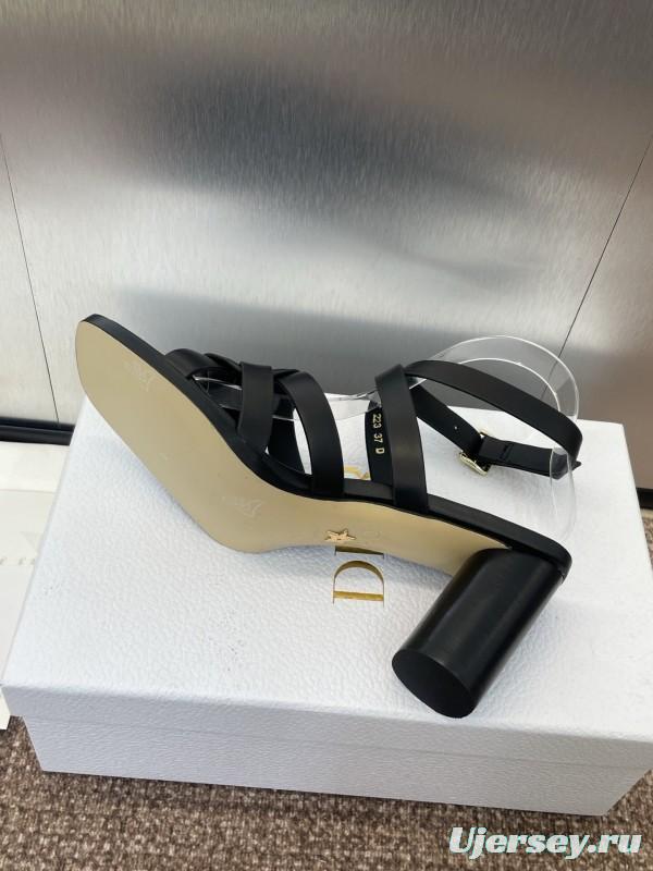 Dior D-Club Jelly Color Hollow Layered Cross Strap High Heel Women's Shoes - KFY00290