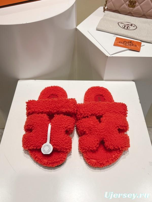 H Love Uncle Full Fur Slippers with Grain Fur - LY00300