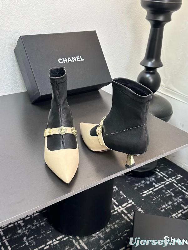 Chanel 2025/SS 24B Autumn Winter New High Heel Bow Sock Boots - LY00380