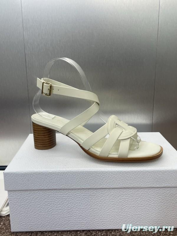 Dior D-Club Jelly Color Hollow Layered Cross Strap Mid Heel Women Shoes - KFY00290