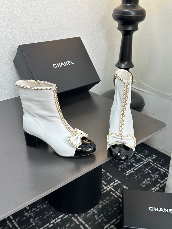 Chanel 2025/SS Bow Chain Stiletto Ankle Boots - LY00370