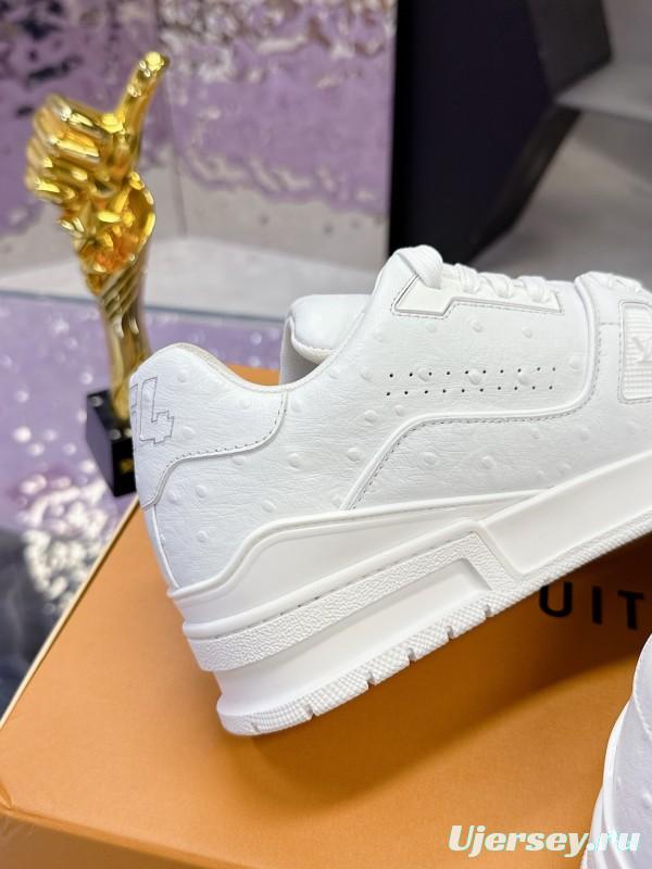 Louis Vuitton LV Trainer Maxi Sneakers Series with Ostrich Pattern - AS00400