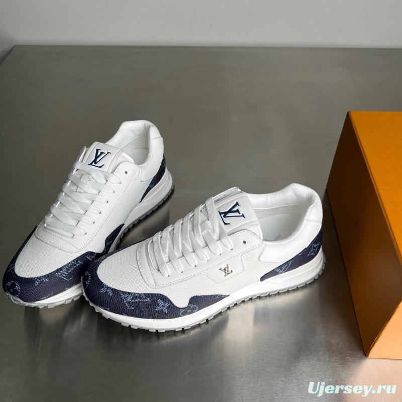 Lv Run Away Leather Round Toe Lace-Up Low Top Casual Shoes Men's - YC