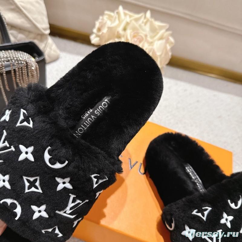 Lv 2025/ss Wool Lazy Slippers - LY00240