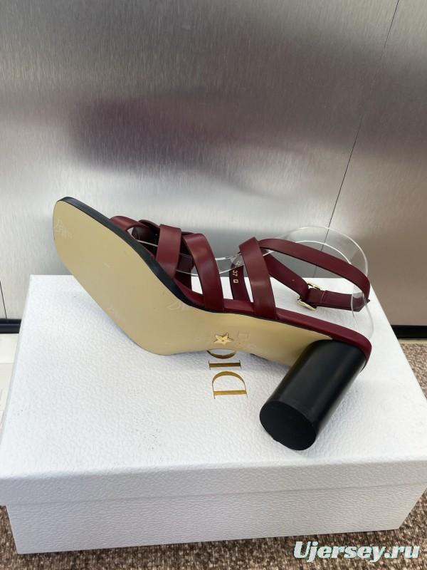 Dior D-Club Jelly Color Hollow Layered Cross Strap High Heel Women Shoes - KFY00290