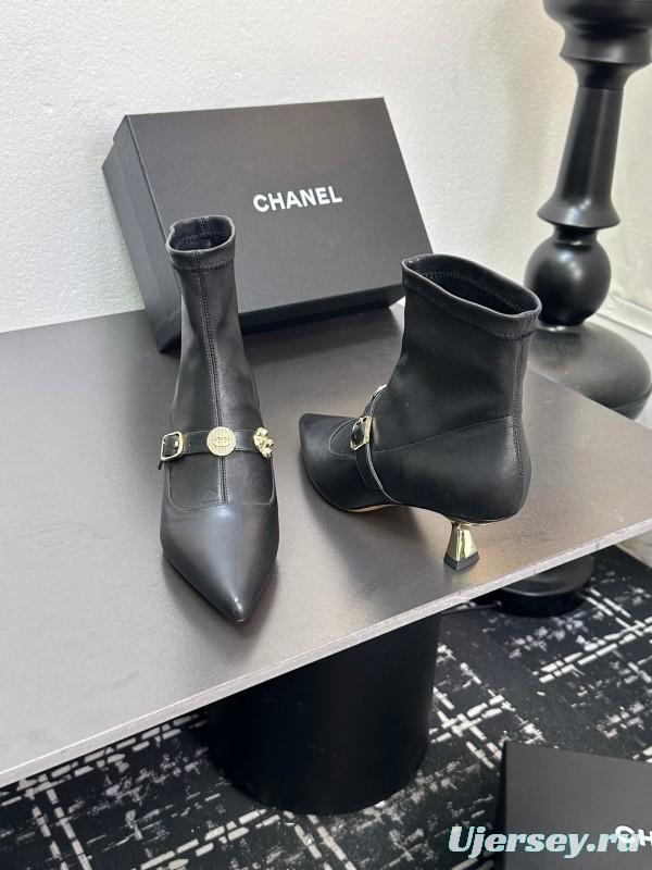 Chanel 2025/SS 24B Autumn Winter New High Heel Bow Sock Boots - LY00380