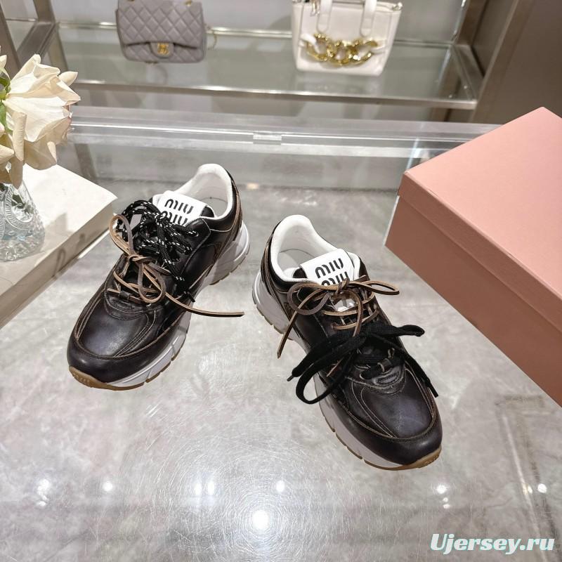 Miu Miu 2025 SS Dad Shoes Retro Style Athletic Sneakers - KFY00300/KFY00320