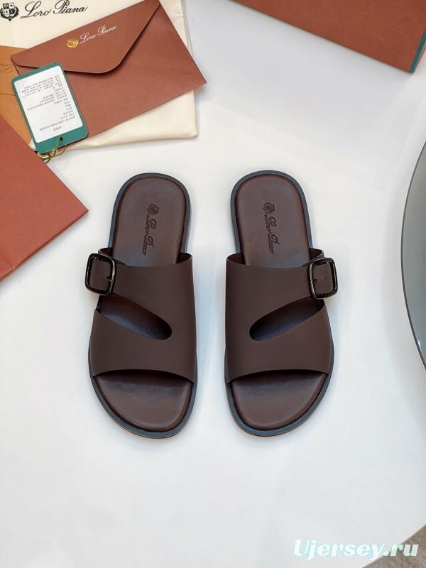 Loro Piana 2025/SS Men's Spring Summer Slippers with High-Quality Stitching and Comfortable Sole - AS00250