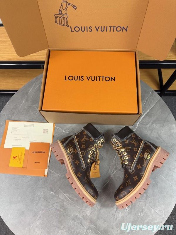 Timberland x LV Monogram Ankle Boots Waterproof Suede - LY00380