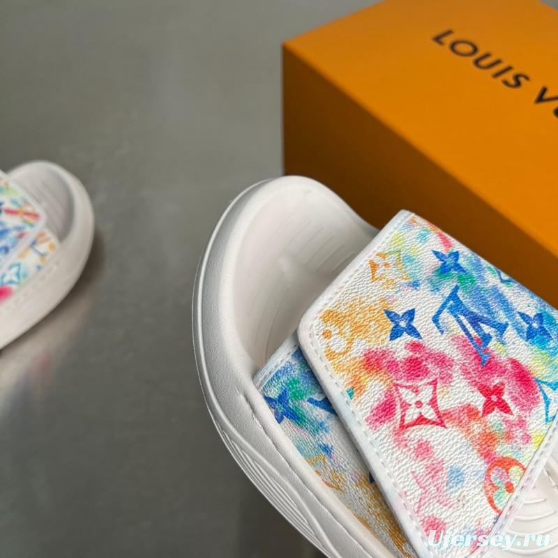 Louis Vuitton Miami Mule Slip-On Sandals with Velcro Strap - YC