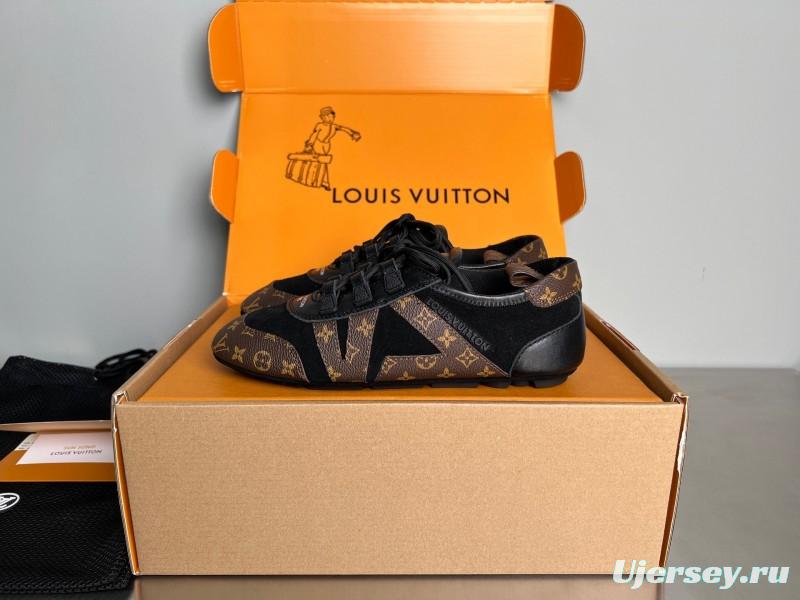 Lv Sneakerina 2025 SS Ballet Round Toe Lace-Up Low Top Lifestyle Casual Shoes - YC