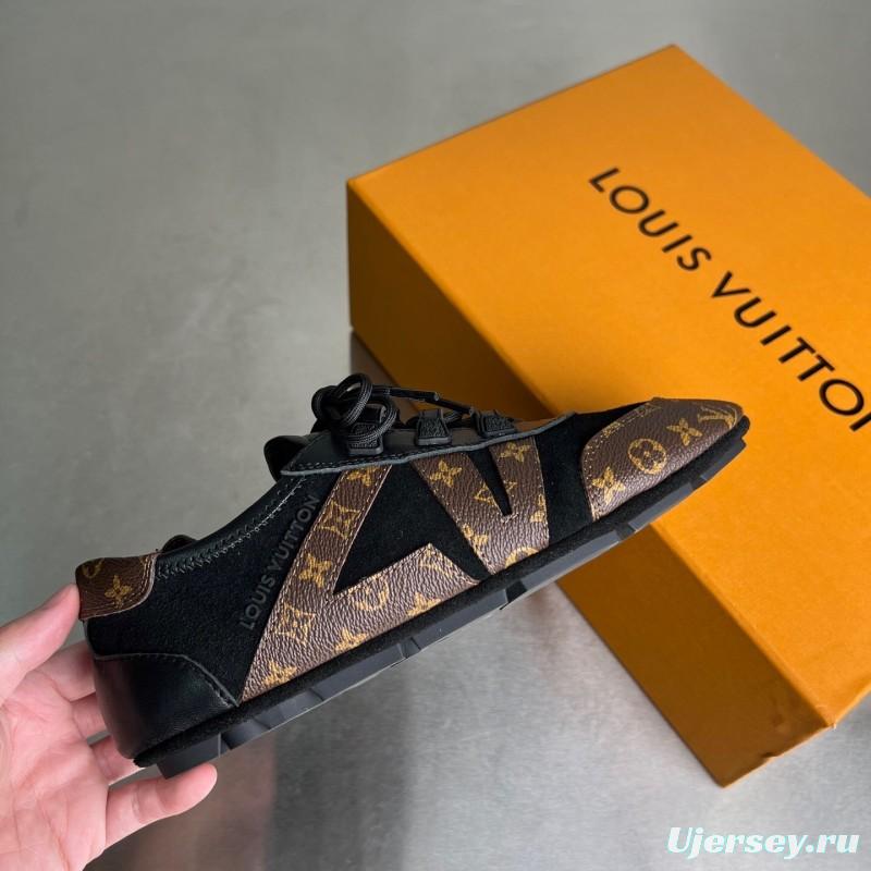 Lv Sneakerina 2025 SS Ballet Round Toe Lace-Up Low Top Lifestyle Casual Shoes - YC