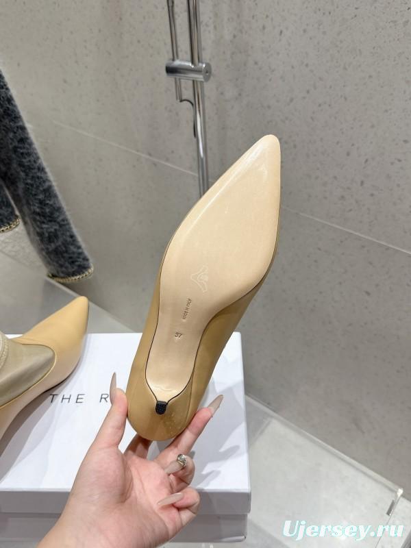 THEROW 2025SS French Retro Minimalist Mesh Kitten Heel Sandals - KFY00320