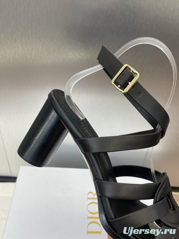 Dior D-Club Jelly Color Hollow Layered Cross Strap High Heel Women's Shoes - KFY00290