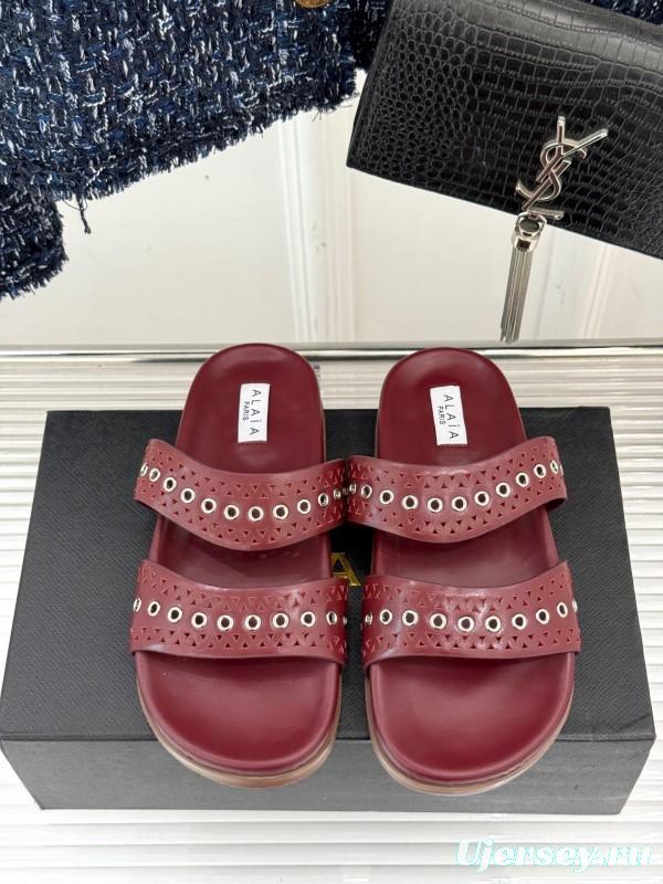 Alaia 2025 SS Hollow-Out Casual Sandals - KFY00260