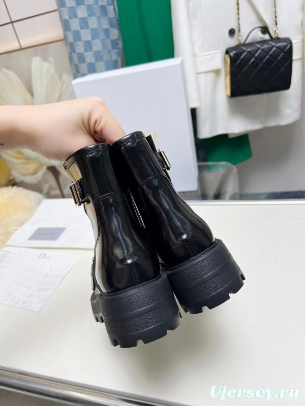 Dior 2025/SS New Autumn Winter British Style Brogue Thick Sole Martin Boots - LY00330