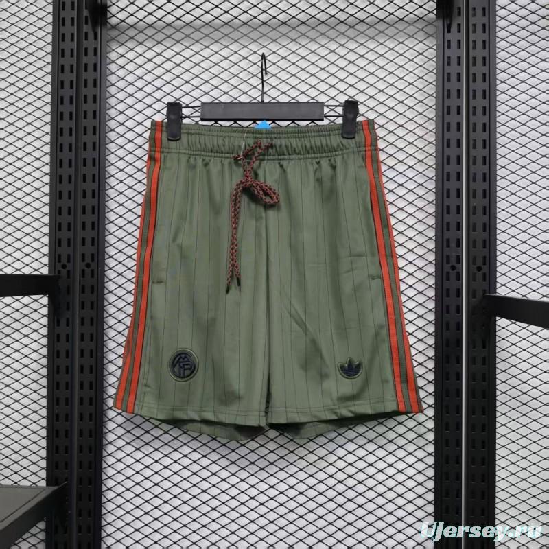 Player Version 25/26 Bayern Munich Olive Green with Orange Side Stripes Shorts