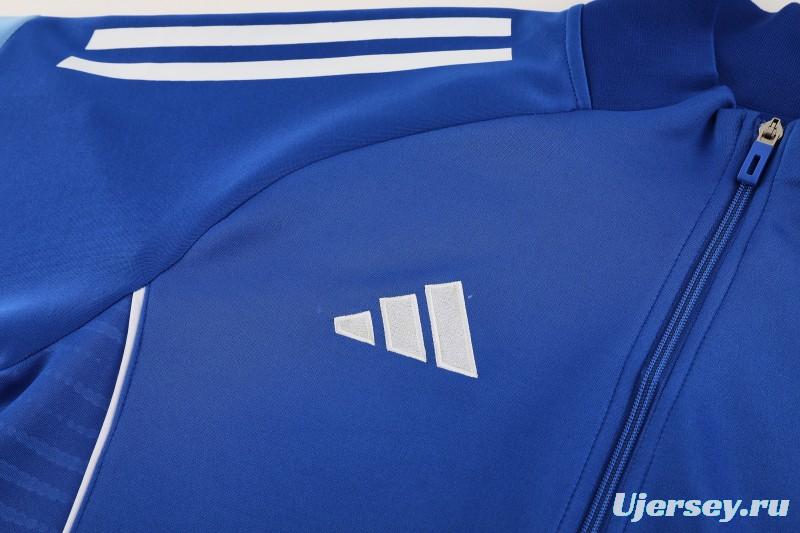 2025 Adidas Colorful Blue Full Zipper Jacket+Long Pants