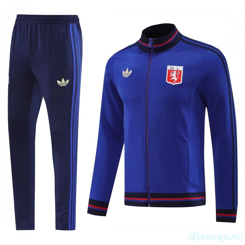 25/26 Olympique lyonnais/Lyon Blue Full Zipper Jacket+Long Pants