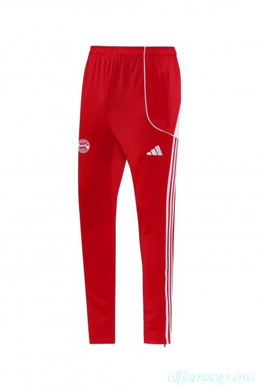 25/26 Bayern Munich Red Full Zipper Jacket+Long Pants