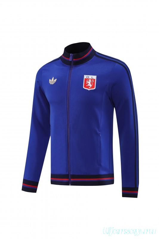 25/26 Olympique lyonnais/Lyon Blue Full Zipper Jacket+Long Pants