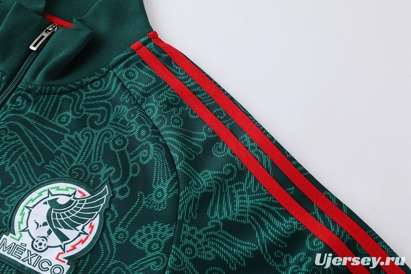 2025 Mexico Green Full Zipper Jacket+Long Pants