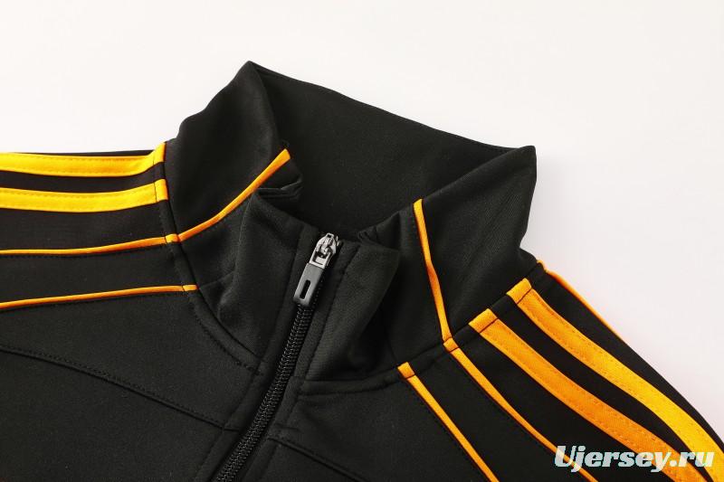 25/26 Roma Black Full Zipper Jacket+Long Pants