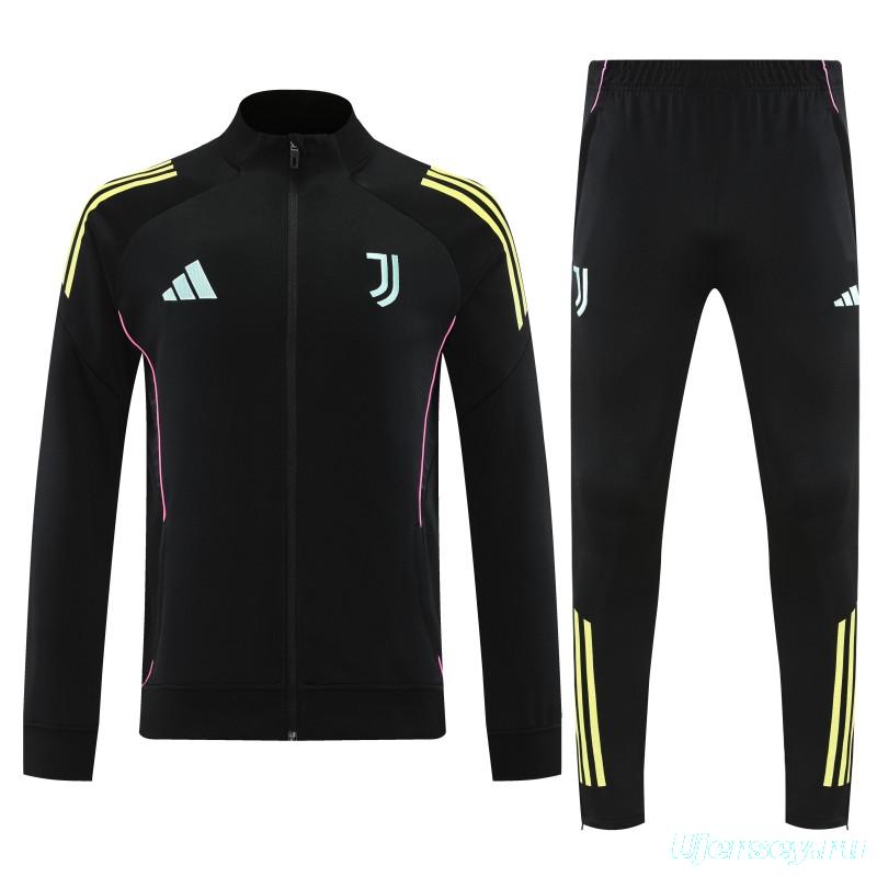 25/26 Juventus Black FULL Zipper Jacket Tracksuit +Long Pants