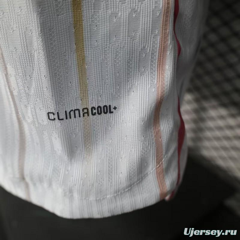 Player Version 2026 Japan Away White with Colorful Vertical Stripe Pattern Jersey