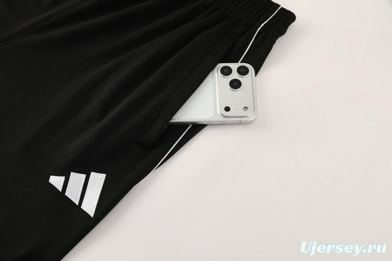 25/26  Adidas Black Full zipper Jacket Tracksuit+ long pants