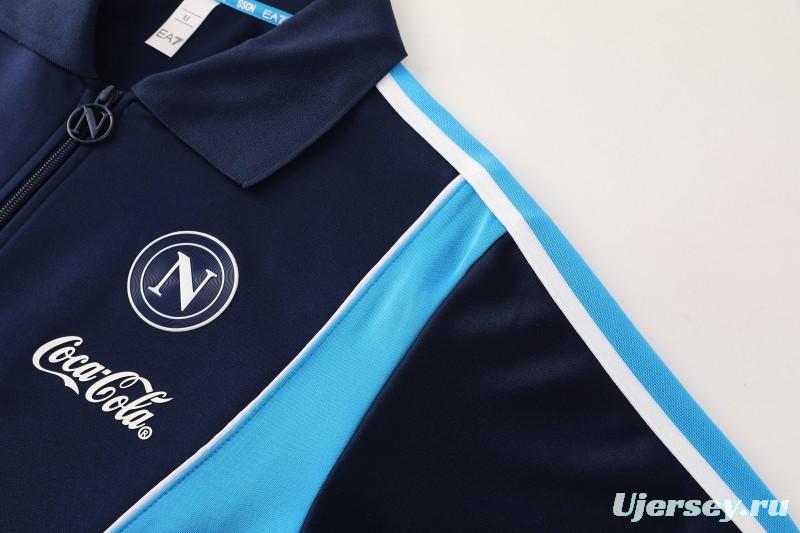 25/26 SSC Napoli Navy Blue  Full zipper Jacket Tracksuit+ long pants