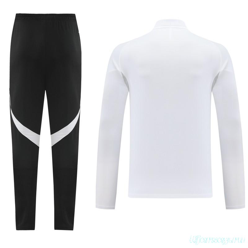 25/26  Adidas White Full zipper Jacket Tracksuit+ long pants