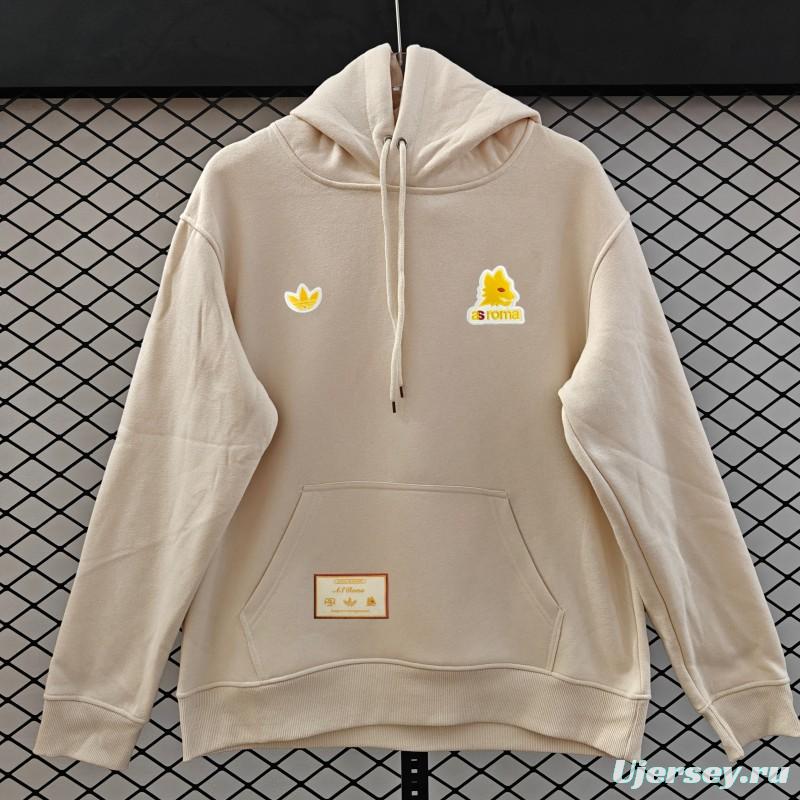 25/26 Adidas x AS Roma Retro  Embroidered Logo Hoodie 9 Colors