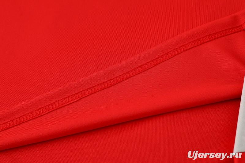 25/26  Adidas Red/White Full zipper Jacket Tracksuit+ long pants