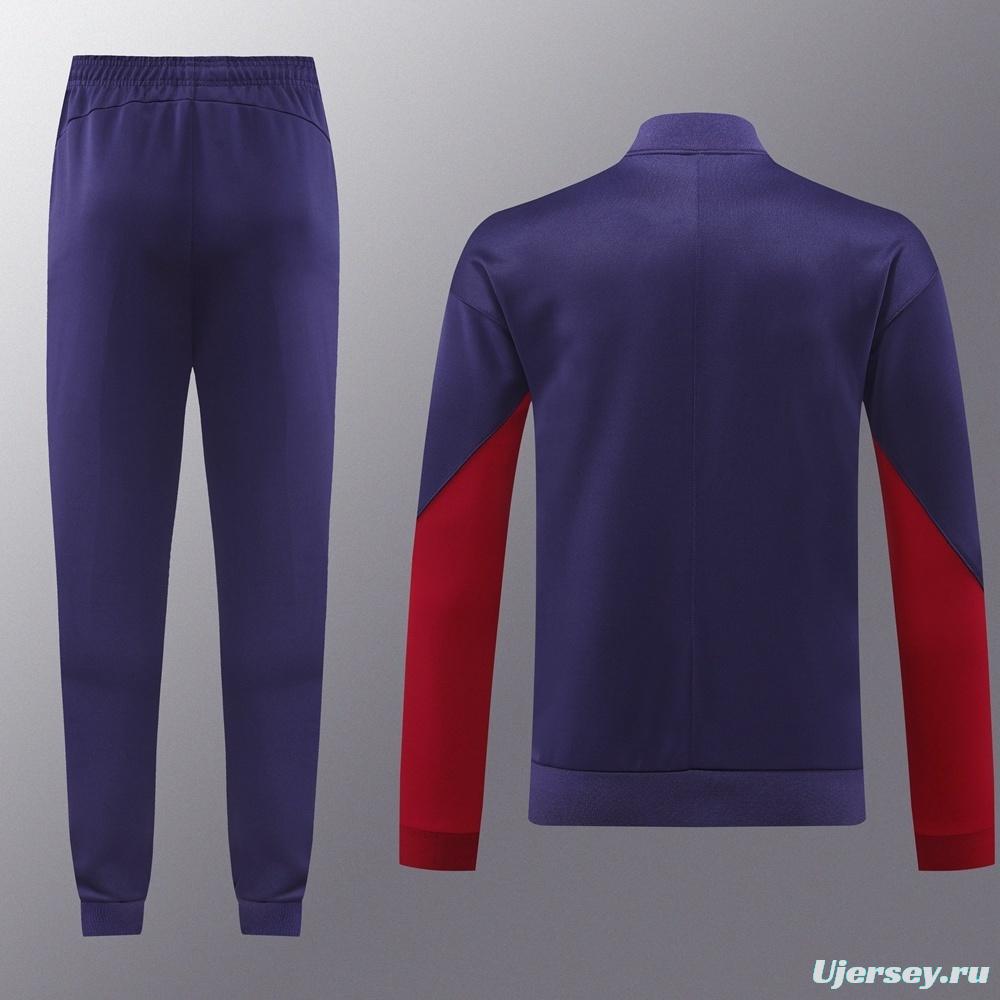 24/25  England Purple Full zipper Jacket Tracksuit+ long pants