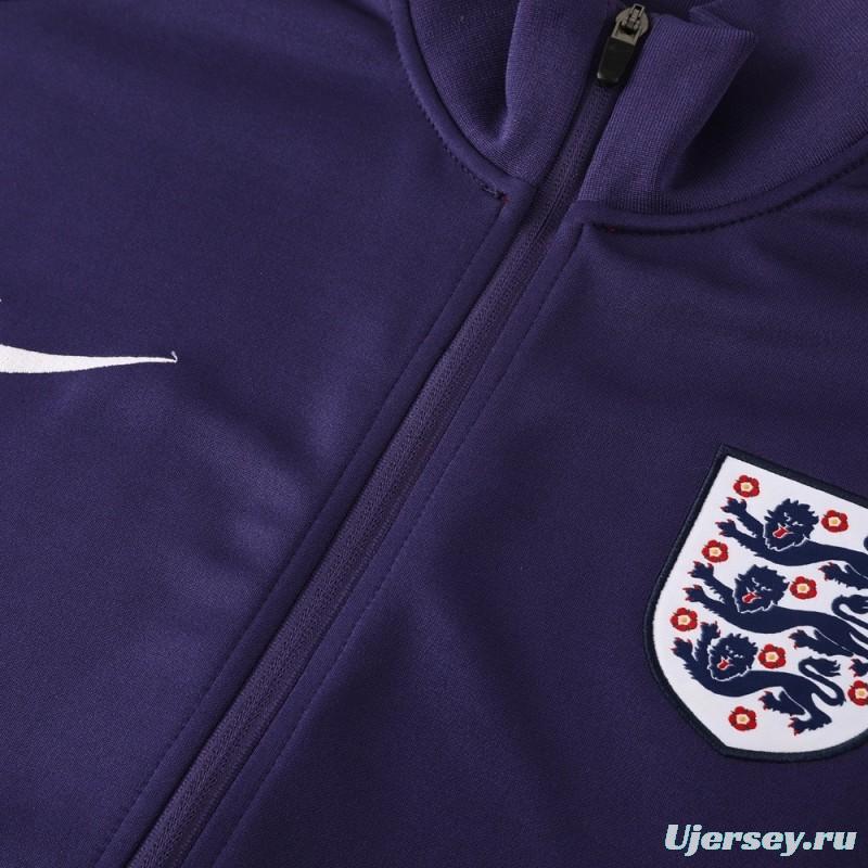 24/25  England Purple Full zipper Jacket Tracksuit+ long pants