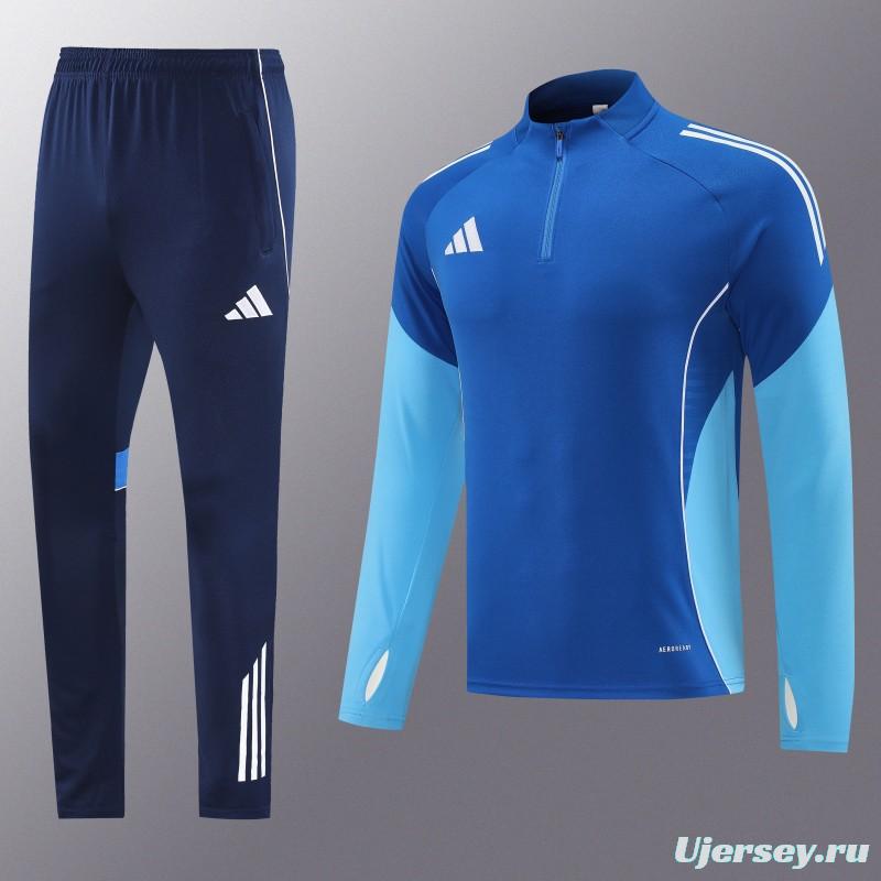 25/26  Adidas Royal Blue/Sky Blue Full zipper Jacket Tracksuit+ long pants