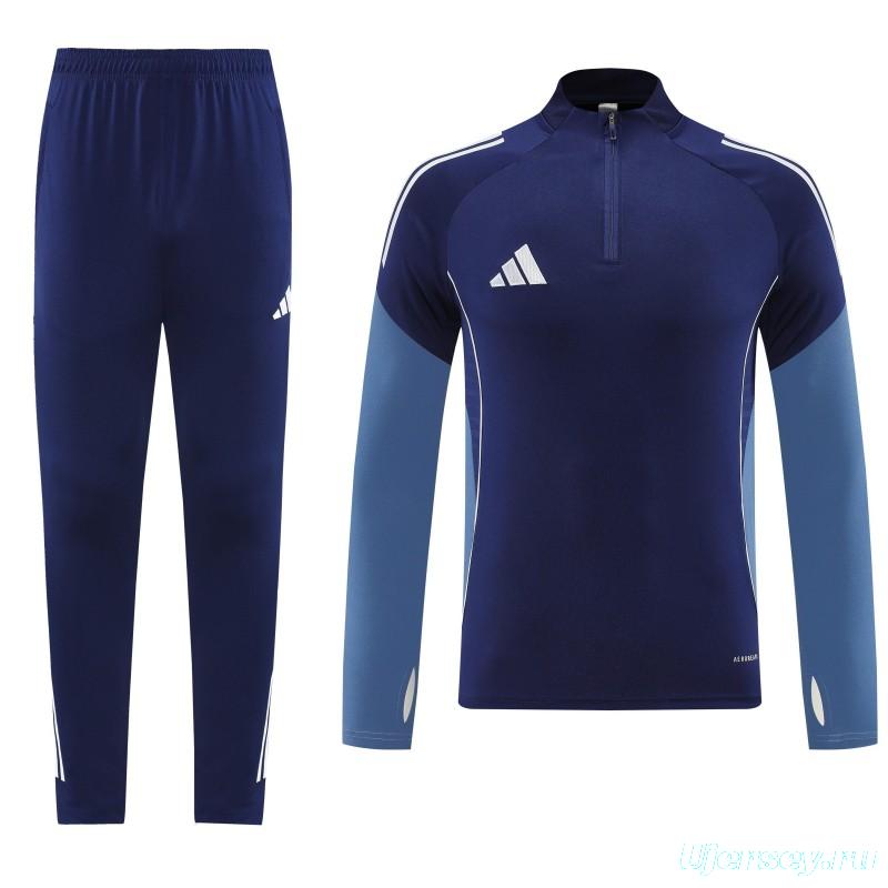 25/26  Adidas Navy Blue Full zipper Jacket Tracksuit+ long pants